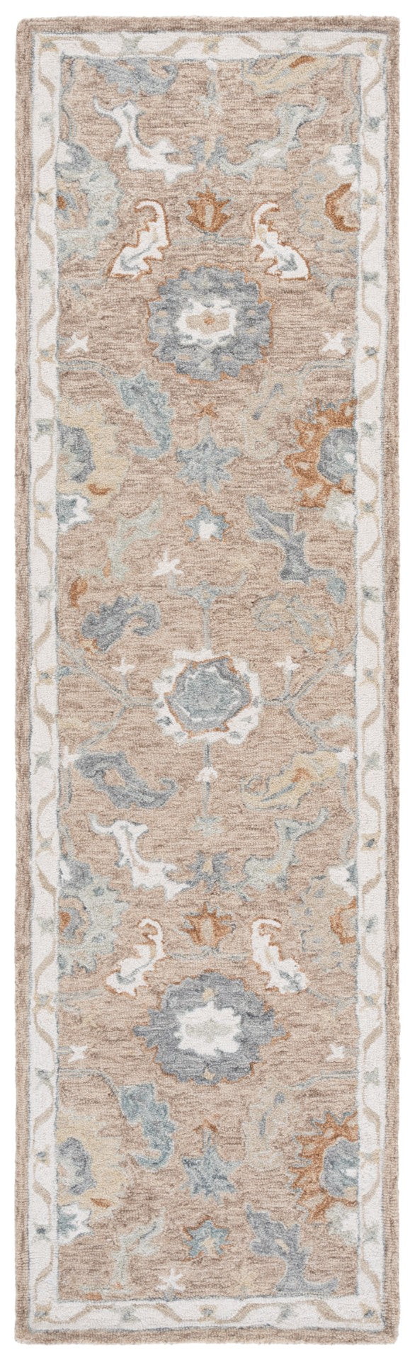 Safavieh Metro Traditional Hand-tufted Wool Area Rug - Elegant Ivory And Beige Floral Design For Any Space Beige ,Rust Wool Pile Met827p-9