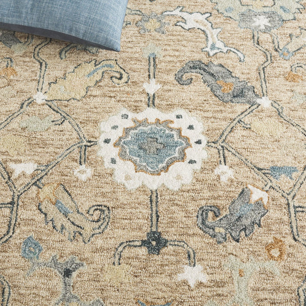 Safavieh Metro Traditional Wool Runner Rug - Timeless Hand-tufted Elegance For Hallways And Entryways Beige ,Rust Wool Pile Met827p-5