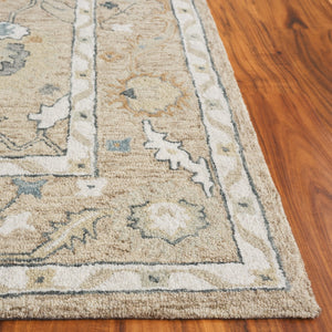 Safavieh Metro Traditional Hand-tufted Wool Area Rug - Elegant Ivory And Beige Floral Design For Any Space Beige ,Rust Wool Pile Met827p-9