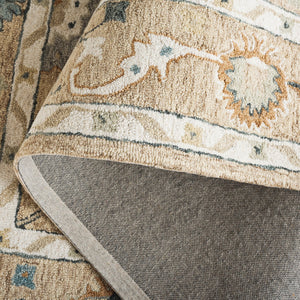 Safavieh Metro Traditional Wool Runner Rug - Timeless Hand-tufted Elegance For Hallways And Entryways Beige ,Rust Wool Pile Met827p-5