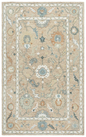 Safavieh Metro Traditional Wool Runner Rug - Timeless Hand-tufted Elegance For Hallways And Entryways Beige ,Rust Wool Pile Met827p-5