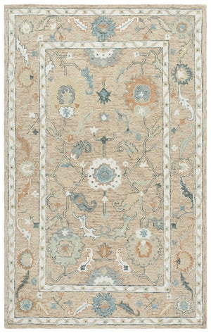 Safavieh Metro Traditional Hand-tufted Wool Area Rug - Elegant Ivory And Beige Floral Design For Any Space Beige ,Rust Wool Pile Met827p-9