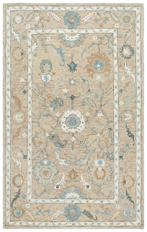 Safavieh Metro Traditional Hand-tufted Wool Area Rug - Elegant Ivory And Beige Floral Design For Any Space Beige ,Rust Wool Pile Met827p-9