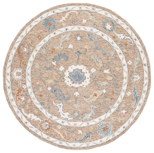 Safavieh Metro Traditional Hand-tufted Wool Area Rug - Elegant Ivory And Beige Floral Design For Any Space Beige ,Rust Wool Pile Met827p-9
