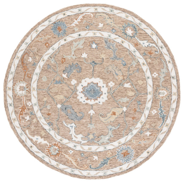 Safavieh Metro Traditional Hand-tufted Wool Area Rug - Elegant Ivory And Beige Floral Design For Any Space Beige ,Rust Wool Pile Met827p-9