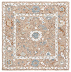 Safavieh Metro Traditional Wool Runner Rug - Timeless Hand-tufted Elegance For Hallways And Entryways Beige ,Rust Wool Pile Met827p-6sq