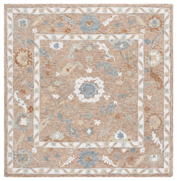 Safavieh Metro Traditional Wool Runner Rug - Timeless Hand-tufted Elegance For Hallways And Entryways Beige ,Rust Wool Pile Met827p-6sq