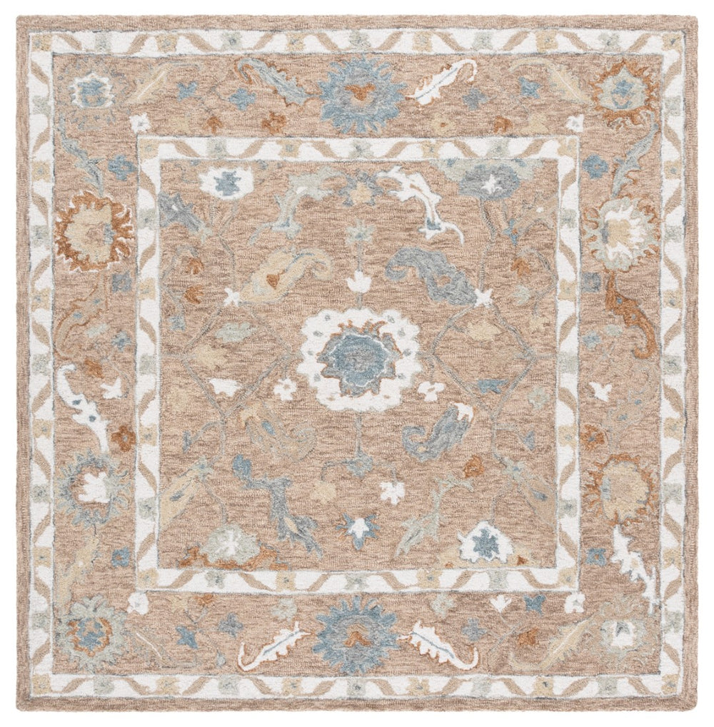 Safavieh Metro Traditional Hand-tufted Wool Area Rug - Elegant Ivory And Beige Floral Design For Any Space Beige ,Rust Wool Pile Met827p-9