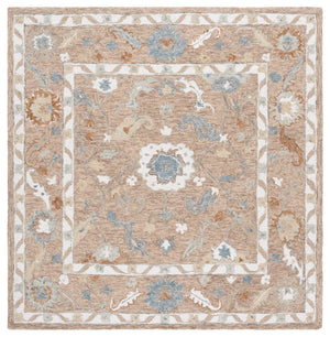 Safavieh Metro Traditional Hand-tufted Wool Area Rug - Elegant Ivory And Beige Floral Design For Any Space Beige ,Rust Wool Pile Met827p-9