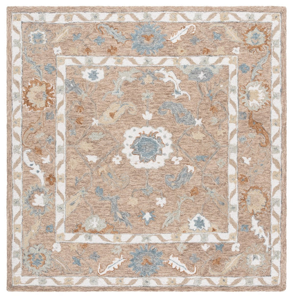 Safavieh Metro Traditional Hand-tufted Wool Area Rug - Elegant Ivory And Beige Floral Design For Any Space Beige ,Rust Wool Pile Met827p-9