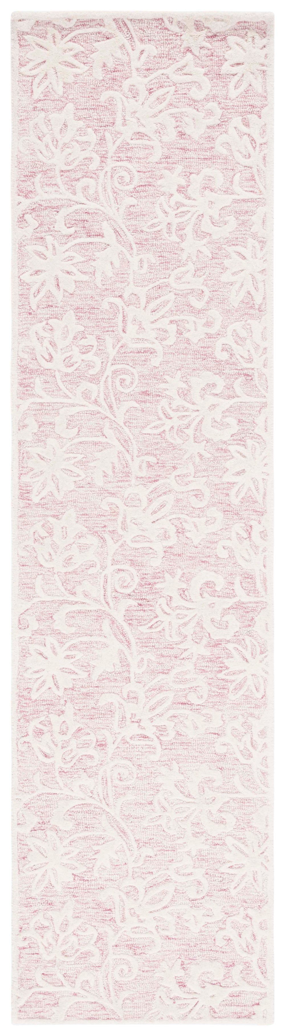 Safavieh Metro Hand‑Tufted Pink Ivory Wool Cotton Rug 8X10 — Vintage Floral Design, Plush Low Pile, Non‑Slip Backing 9'-0" x 12'-0" MET853U-9
