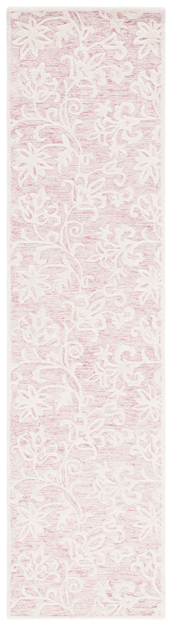 Safavieh Metro Hand‑Tufted Wool Cotton Rug 8X10 In Pink Ivory – Vintage Floral Design, Plush Low Pile, Non‑Slip 4'-0" x 4'-0" MET853U-4R