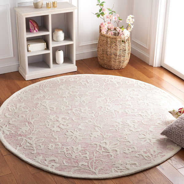 Safavieh Metro Hand‑Tufted Pink Ivory Wool Cotton Rug 8X10 — Vintage Floral Design, Plush Low Pile, Non‑Slip Backing 9'-0" x 12'-0" MET853U-9