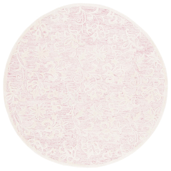 Safavieh Metro Hand‑Tufted Pink Ivory Wool Cotton Rug 8X10 — Vintage Floral Design, Plush Low Pile, Non‑Slip Backing 9'-0" x 12'-0" MET853U-9