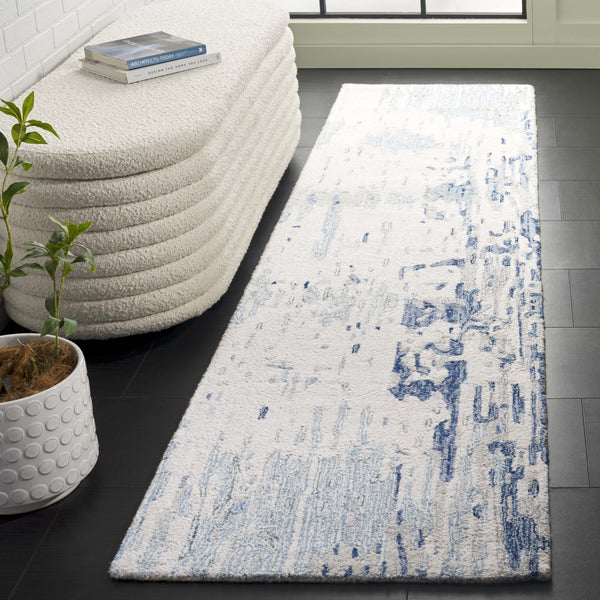 Safavieh Metro Hand-tufted Area Rug: Luxurious Wool Blend With Abstract Design For Stylish Home Décor Ivory ,Blue 85% Wool,15% Cotton Met854m-6sq