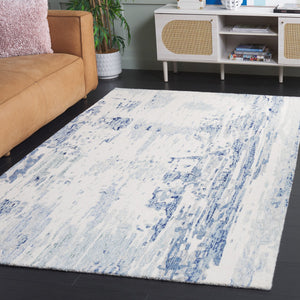 Safavieh Metro Hand-tufted Area Rug: Luxurious Wool Blend With Abstract Design For Stylish Home Décor Ivory ,Blue 85% Wool,15% Cotton Met854m-6sq
