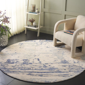 Safavieh Metro Hand-tufted Area Rug: Luxurious Wool Blend With Abstract Design For Stylish Home Décor Ivory ,Blue 85% Wool,15% Cotton Met854m-6sq