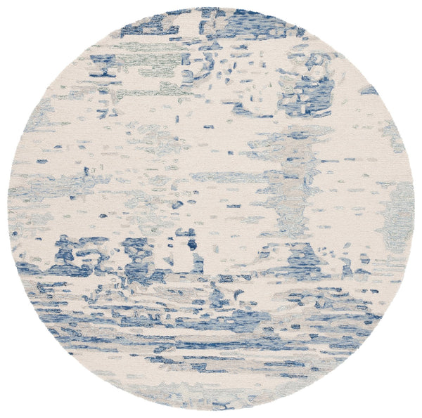 Safavieh Metro Hand-tufted Area Rug: Luxurious Wool Blend With Abstract Design For Stylish Home Décor Ivory ,Blue 85% Wool,15% Cotton Met854m-6sq