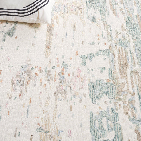 Safavieh Metro Hand-tufted Area Rug: Luxurious Wool Blend With Abstract Design For Stylish Home Décor Ivory ,Green 85% Wool,15% Cotton Met854y-6r