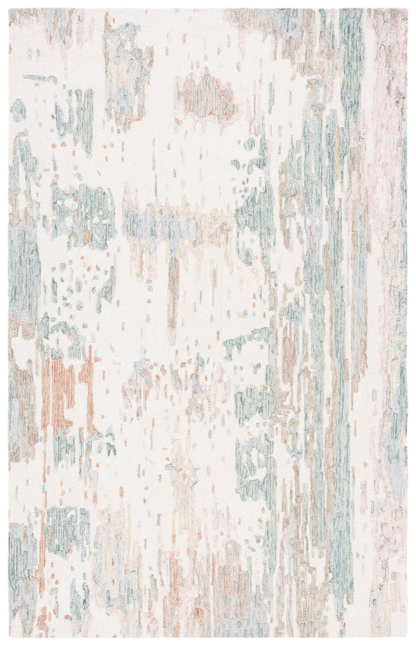 Safavieh Metro Hand-tufted Area Rug: Luxurious Wool Blend With Abstract Design For Stylish Home Décor Ivory ,Green 85% Wool,15% Cotton Met854y-6r