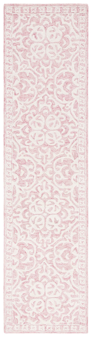 Safavieh Metro Hand-Tufted Pink Ivory Area Rug — Wool Cotton Low-Profile Vintage Elegance For Living Rooms 9'-0" x 12'-0" MET857U-9