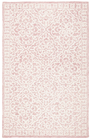 Safavieh Metro Hand-Tufted Pink Ivory Area Rug — Wool Cotton Low-Profile Vintage Elegance For Living Rooms 9'-0" x 12'-0" MET857U-9