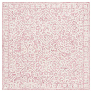 Safavieh Metro Hand-Tufted Pink Ivory Area Rug — Wool Cotton Low-Profile Vintage Elegance For Living Rooms 9'-0" x 12'-0" MET857U-9