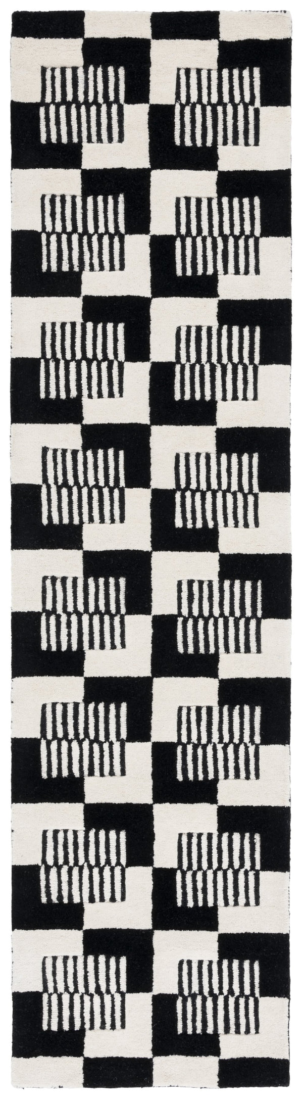 Safavieh Metro Hand-tufted Area Rug - Elegant Geometric Design In Black And Ivory For Modern Living Spaces Black ,Ivory 85% Wool,15% Cotton Met869z-3