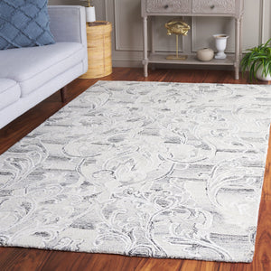 Safavieh Metro Exquisite Hand-tufted Area Rug - Luxurious Wool & Cotton Blend For Timeless Elegance Grey ,Ivory 85% Wool,15% Cotton Met870f-6r