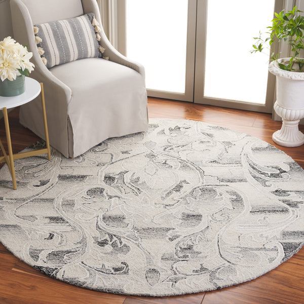 Safavieh Metro Exquisite Hand-tufted Area Rug - Luxurious Wool & Cotton Blend For Timeless Elegance Grey ,Ivory 85% Wool,15% Cotton Met870f-6r