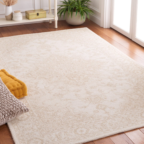Safavieh Metro Hand-tufted Area Rug - Luxurious Wool And Cotton Blend With Timeless Elegance For Any Space Beige ,Ivory 80% Wool And 20% Cotton Met874b-27