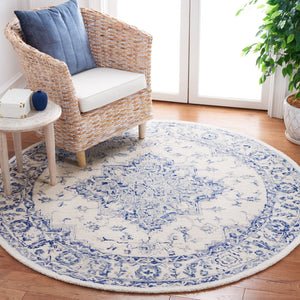 Safavieh Metro Hand-tufted Area Rug - Luxurious Wool And Cotton Blend With Timeless Elegance For Any Space Blue ,Ivory 80% Wool And 20% Cotton Met874m-213