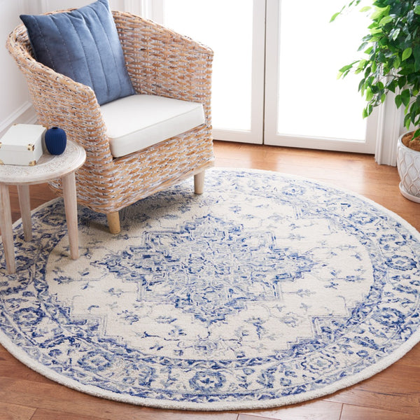 Safavieh Metro Hand-tufted Area Rug - Luxurious Wool And Cotton Blend With Timeless Elegance For Any Space Blue ,Ivory 80% Wool And 20% Cotton Met874m-213