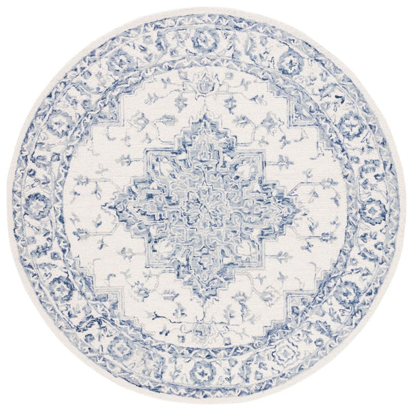 Safavieh Metro Hand-tufted Area Rug - Luxurious Wool And Cotton Blend With Timeless Elegance For Any Space Blue ,Ivory 80% Wool And 20% Cotton Met874m-213
