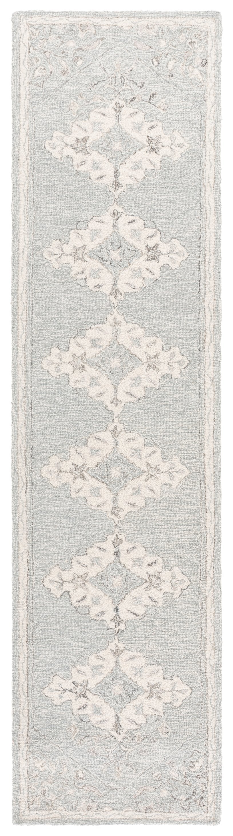Safavieh Metro Hand-Tufted Grey Ivory Area Rug — Traditional Elegance, Wool-Cotton Plush, Low-Profile Durability 5'-0" x 8'-0" MET890F-5