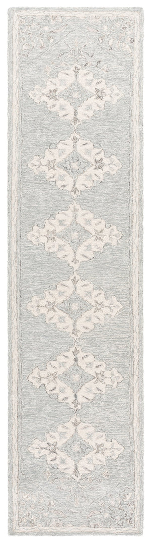 Safavieh Metro Hand-Tufted Grey Ivory Area Rug – Wool-Cotton Blend, Low-Profile Pile, Timeless Neutral Anchor 6'-0" x 6'-0" MET890F-6SQ