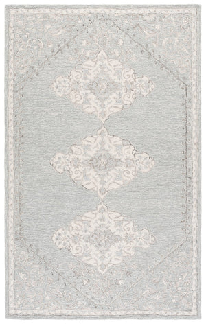 Safavieh Metro Hand-Tufted Grey Ivory Runner Rug, 85% Wool 15% Cotton, Low-Profile 3/8" Pile For Hallways 2'-3" x 9'-0" MET890F-29