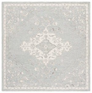 Safavieh Metro Hand-Tufted Grey Ivory Area Rug — Traditional Elegance, Wool-Cotton Plush, Low-Profile Durability 5'-0" x 8'-0" MET890F-5