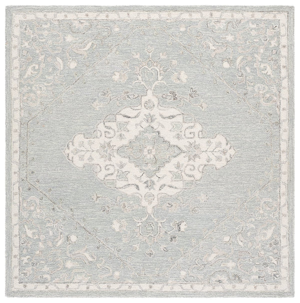 Safavieh Metro Hand-Tufted Grey Ivory Area Rug — Traditional Elegance, Wool-Cotton Plush, Low-Profile Durability 5'-0" x 8'-0" MET890F-5