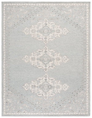 Safavieh Metro Hand-Tufted Round Area Rug In Grey Ivory — Low-Profile Wool Blend, Soft Durable Texture For Rooms 6'-0" x 6'-0" MET890F-6R