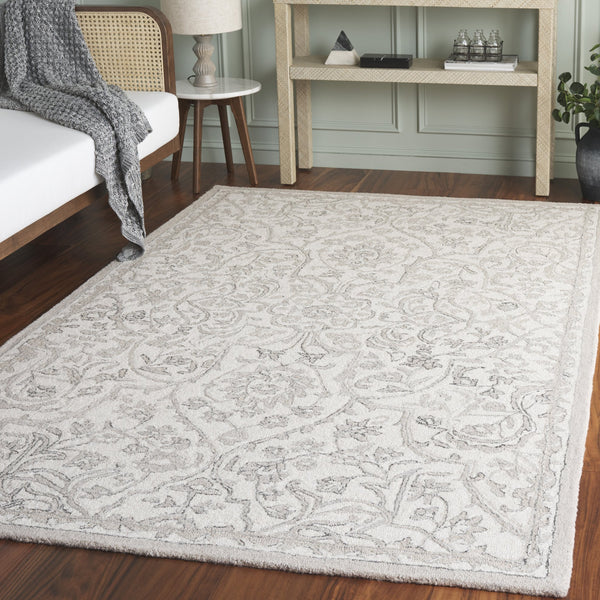 Safavieh Metro Hand-Tufted Ivory Beige Area Rug — Wool-Cotton Low-Profile Transitional Design For Living Spaces 5'-0" x 8'-0" MET891F-5