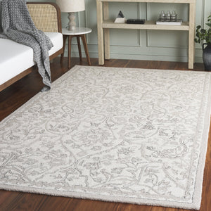 Safavieh Metro Hand-Tufted Ivory Grey Area Rug 8X10 Wool-Cotton Low Pile Transitional Soft Texture 9'-0" x 12'-0" MET891F-9