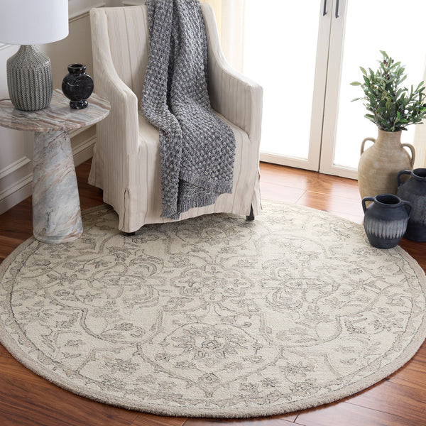 Safavieh Metro Hand-Tufted Ivory Grey Area Rug 8X10 Wool-Cotton Low Pile Transitional Soft Texture 9'-0" x 12'-0" MET891F-9