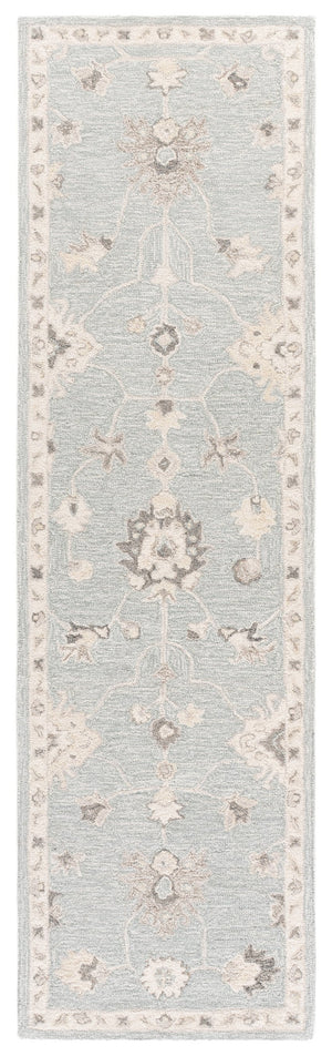 Safavieh Metro Hand-Tufted Light Blue Ivory Rug, 85% Wool 15% Cotton, Low-Profile Plush Feel For Living Rooms 5'-0" x 8'-0" MET892L-5