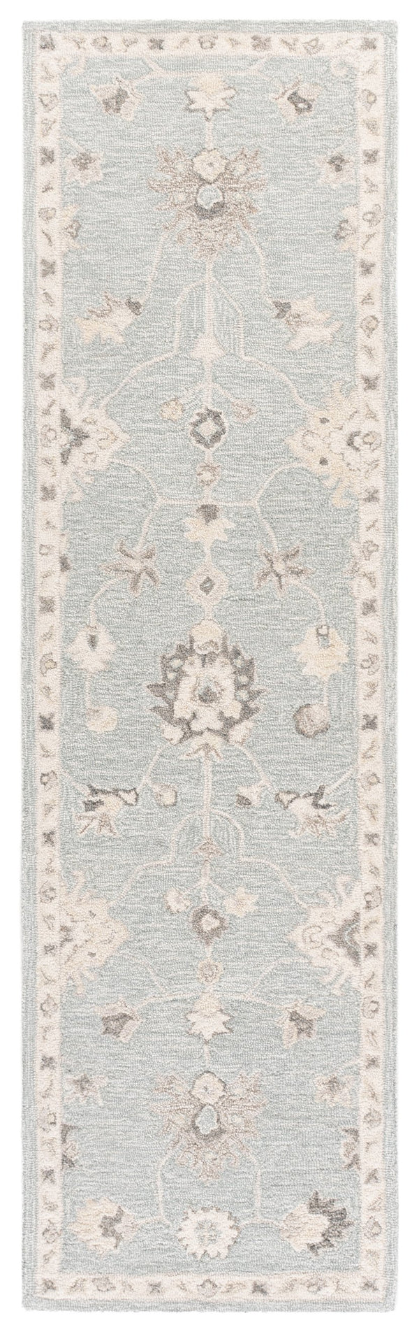 Safavieh Metro Hand-Tufted Light Blue Ivory Rug, 85% Wool 15% Cotton, Low-Profile Plush Feel For Living Rooms 5'-0" x 8'-0" MET892L-5