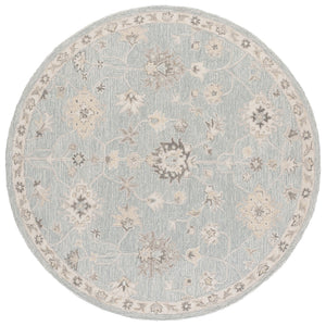 Safavieh Metro Hand‑Tufted Light Blue Ivory Area Rug — Wool‑Cotton Low Profile, Transitional Elegance For Home 4'-0" x 6'-0" MET892L-4