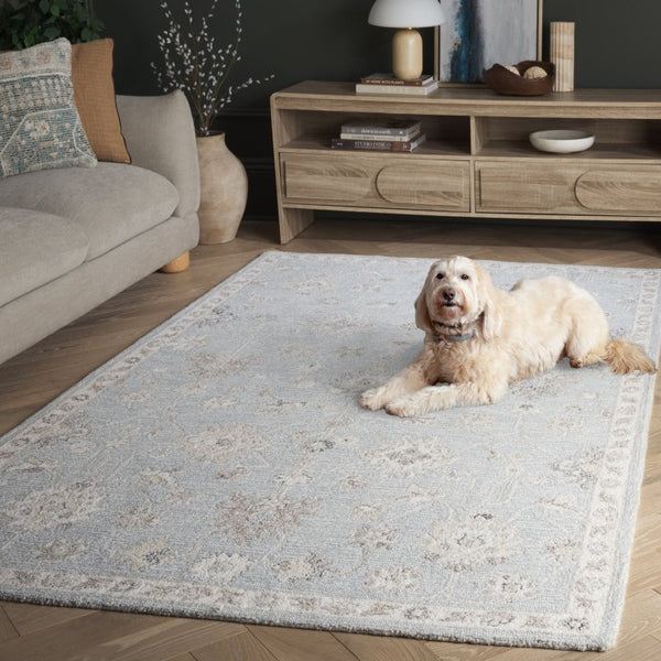 Safavieh Metro Hand Tufted Wool Blend Area Rug Ivory Blue Traditional Living Room Accent 6' x 9' MET892L-6