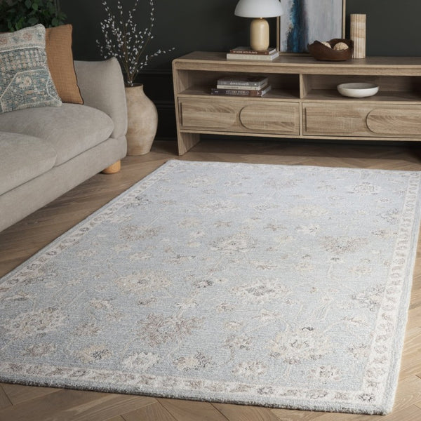 Safavieh Metro Hand Tufted Wool Blend Area Rug Ivory Blue Traditional Living Room Accent 6' x 9' MET892L-6