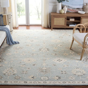 Safavieh Metro Hand Tufted Wool Blend Area Rug Ivory Blue Traditional Living Room Accent 8' x 10' MET892L-8
