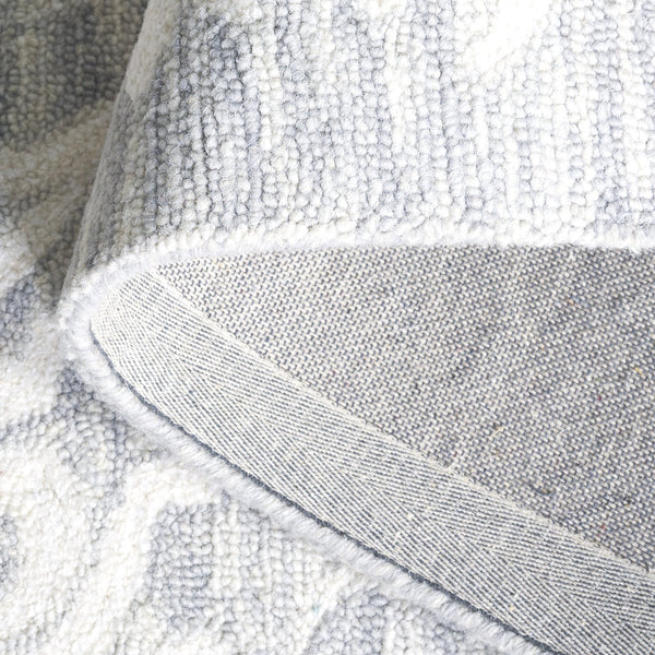 Safavieh Metro Hand-Tufted Grey Ivory Area Rug With Floral Motif, Wool-Chenille-Cotton Blend, Low Pile 8'-0" x 10'-0" MET893F-8